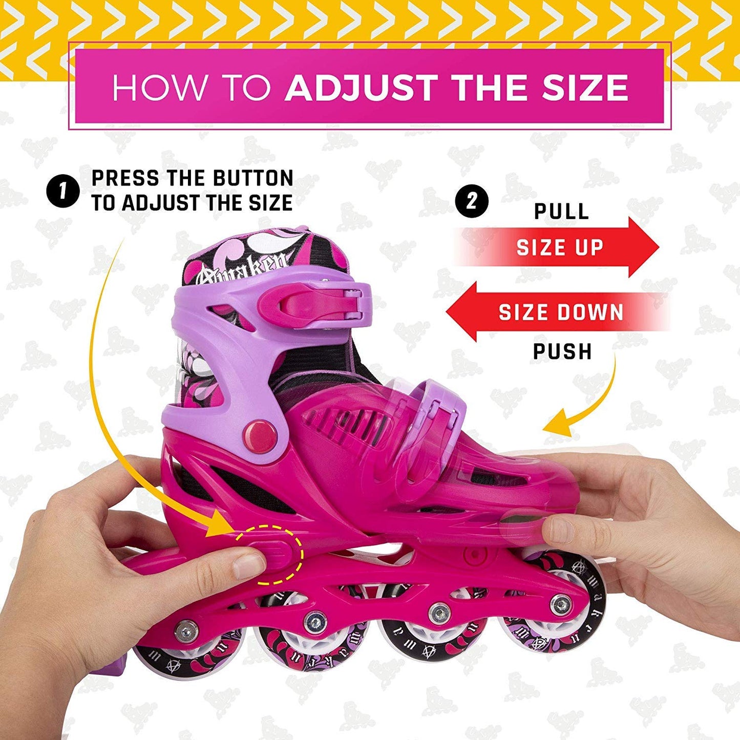 C Seven Adjustable Size Inline Roller Skates (Blue, Kids 4- Kids 6)