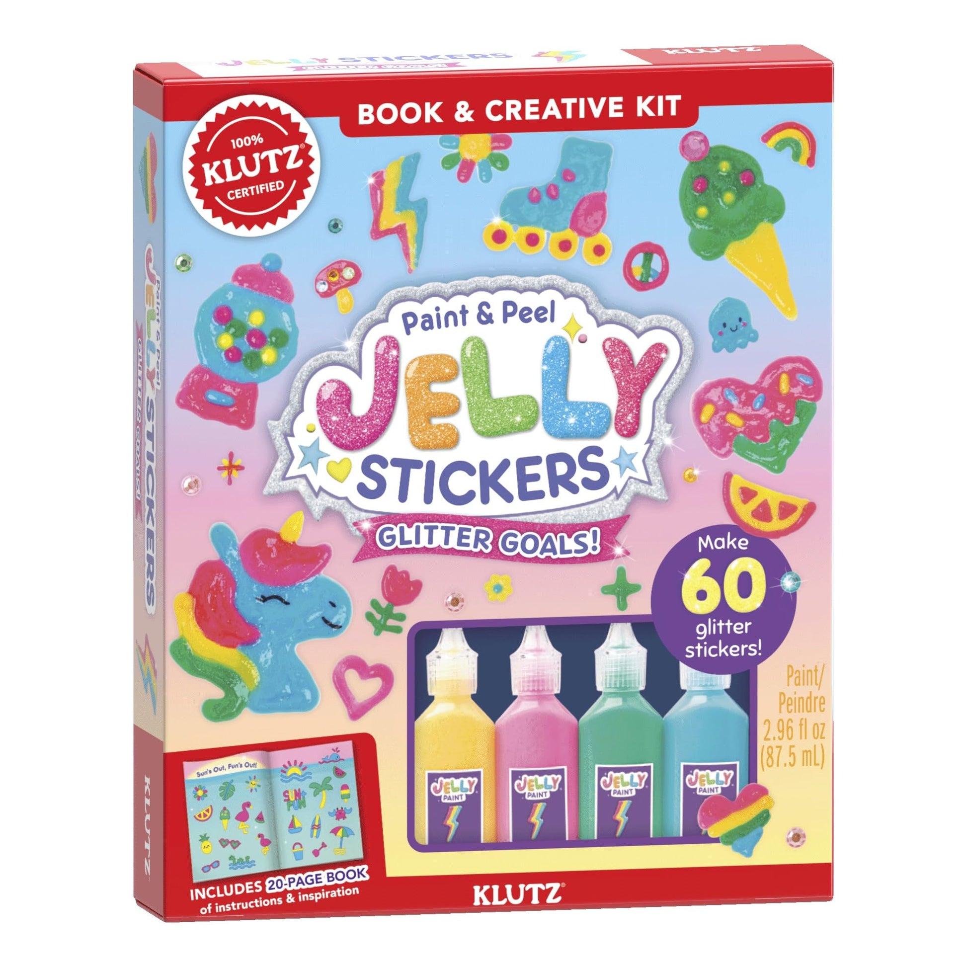 KLUTZ Paint & Peel Jelly Stickers: Glitter Goals
