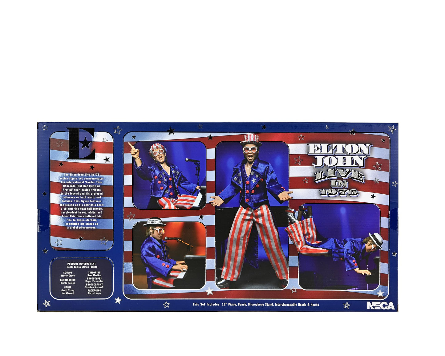 NECA - Elton John 8 Clothed Action Figure with Piano - Live in 76