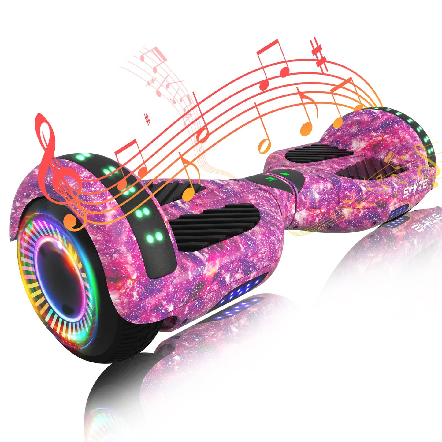 SIMATE 6.5 Hoverboard with Bluetooth & LED Lights  Self Balancing Hover Boards for Kids & mature-themeds & Girls & Boys  for All Ages