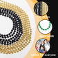 Artlunar 24 PCS Bead Necklace, 33'' Gold Black New Years Eve Bead Party Favors, Festival Parade Throw Accessories For Festival E