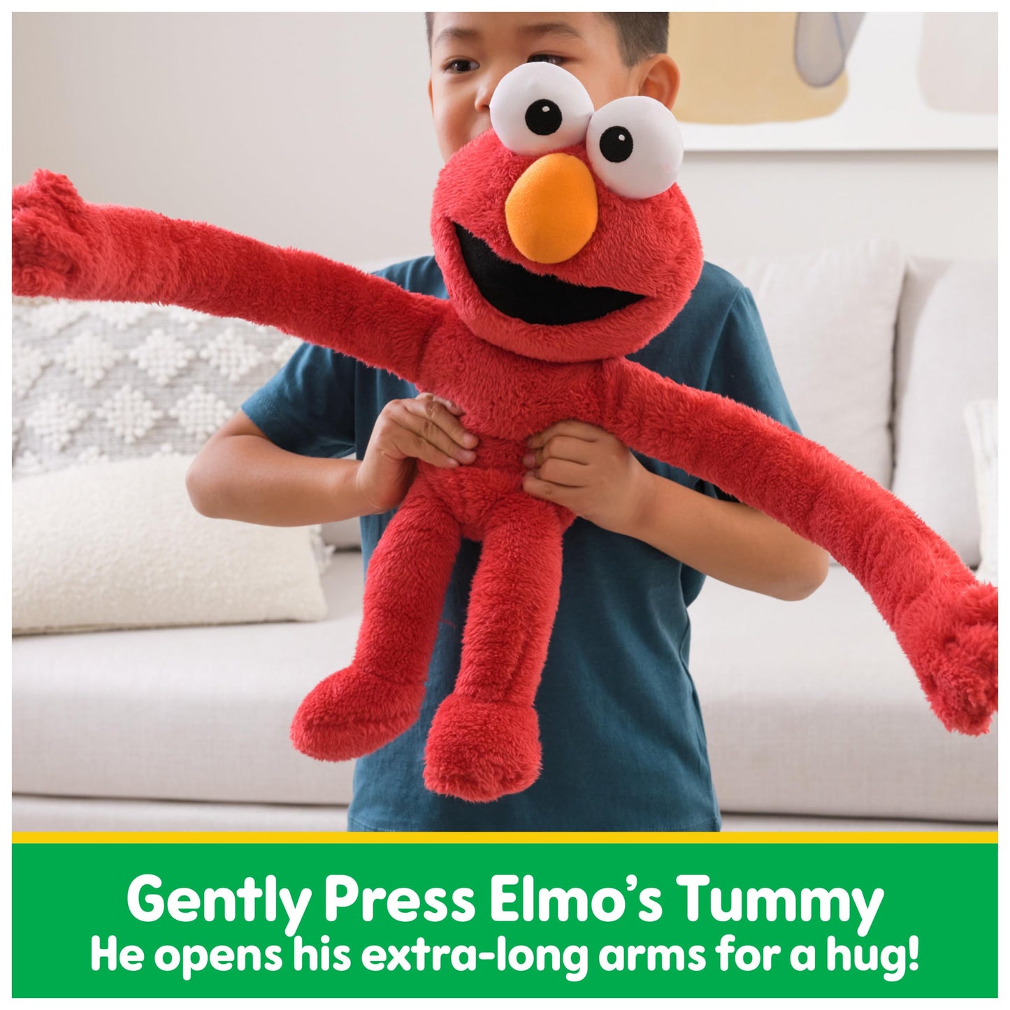 GUND Elmo Hug-a-Moves Plush Toy, Sensory Muppet, 14”, Red, Polyester, Model 6072019, for Ages 1 & Up