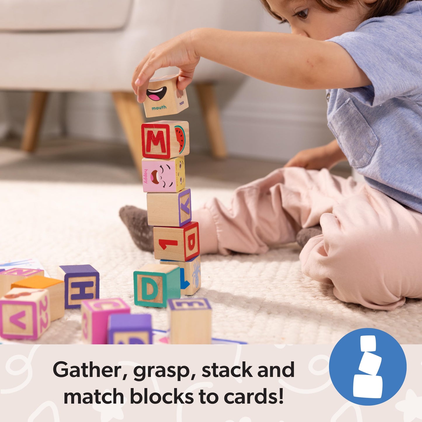 Ms. Rachel Melissa & Doug Letter, Number, And Game Wooden Learning Blocks With Activity Cards For Girls And Boys Toddlers Ages 18 Months+ - Fsc-Certified
