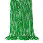 SHAOQINLIN 24 Pcs 33 Inch 7 mm Metallic Green Bead Necklaces, Mardi Gras Beads Necklace St. Patrick's Day Bead Necklaces Bulk fo