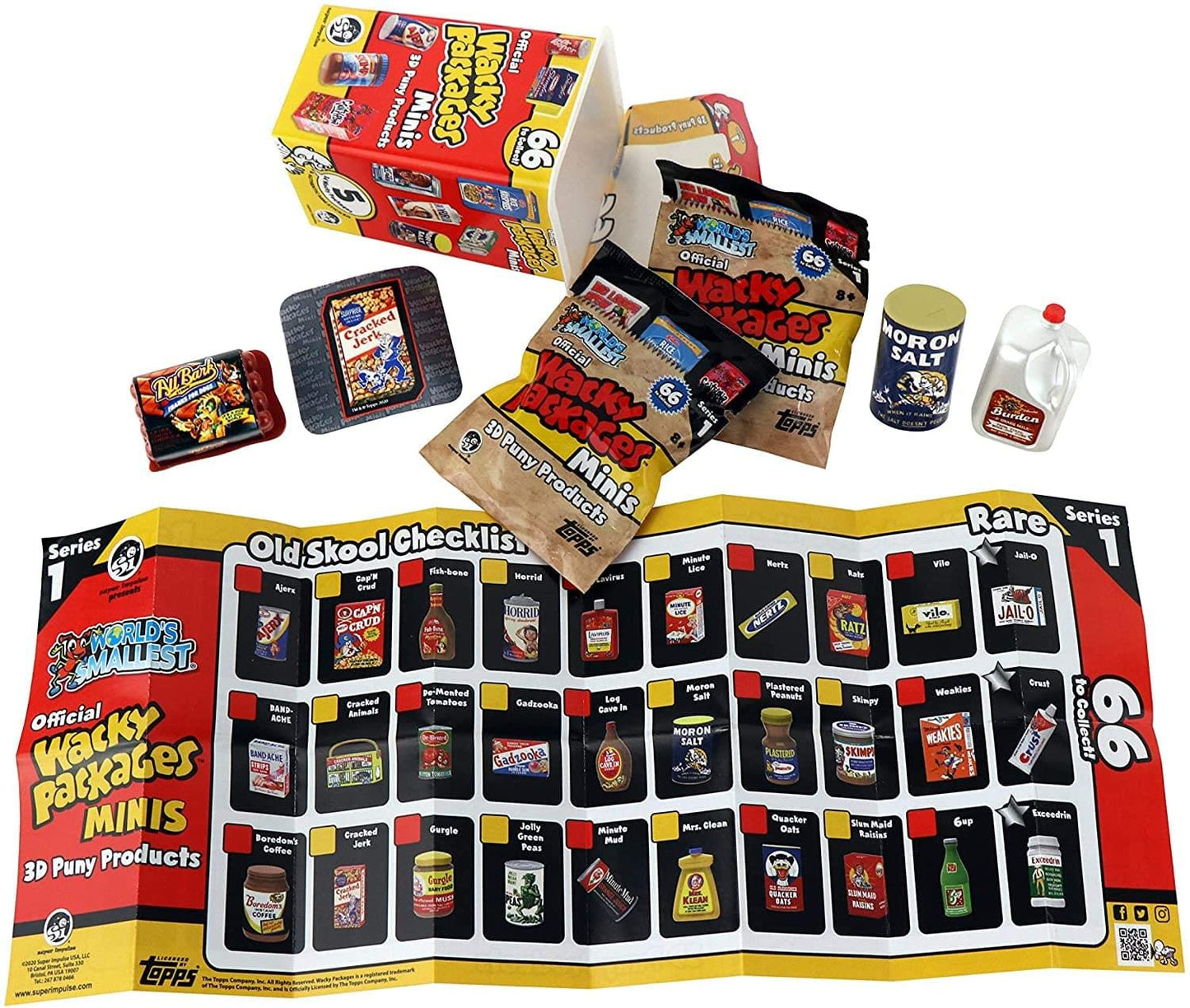 Wacky Packages Minis 5 Pc Blind Box Series 1, Multi