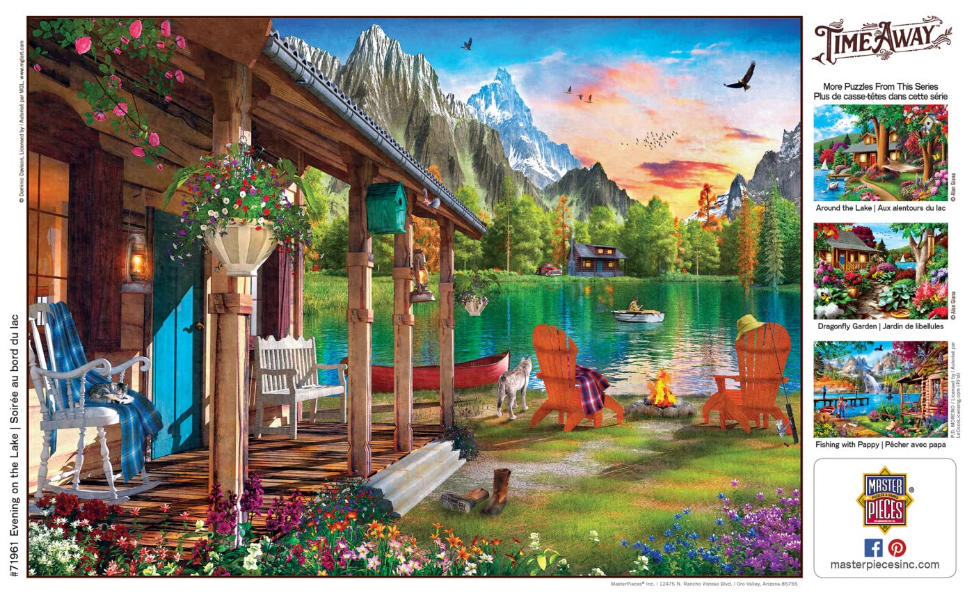 Masterpieces 1000 Piece Jigsaw Puzzle For Adults, Family, Or Kids - Evening On The Lake - 19.25'X26.75'