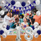 18Th Birthday Decorations For Boys, Blue Happy 18Th Birthday Banner With Navy Blue Silver 18Th Birthday Balloons 18 Birthday Cak