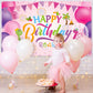 Sumind Dinosaur Happy Birthday Backdrop, Dinosaur Party Background Boy/Girl Gaming Banner For Decoration, Baby Showers And Photo Prop (Pink)