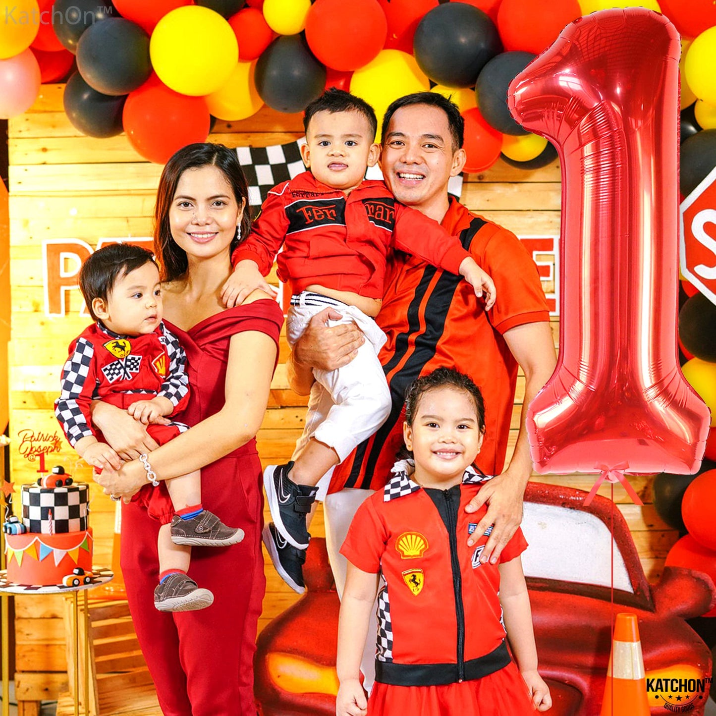 Katchon, Giant Red One Balloon For First Birthday - 40 Inch | Berry First Birthday Party Supplies | Red 1 Balloon For First Birthday | 1St Birthday Decorations For Boys | 1St Birthday Party Supplies