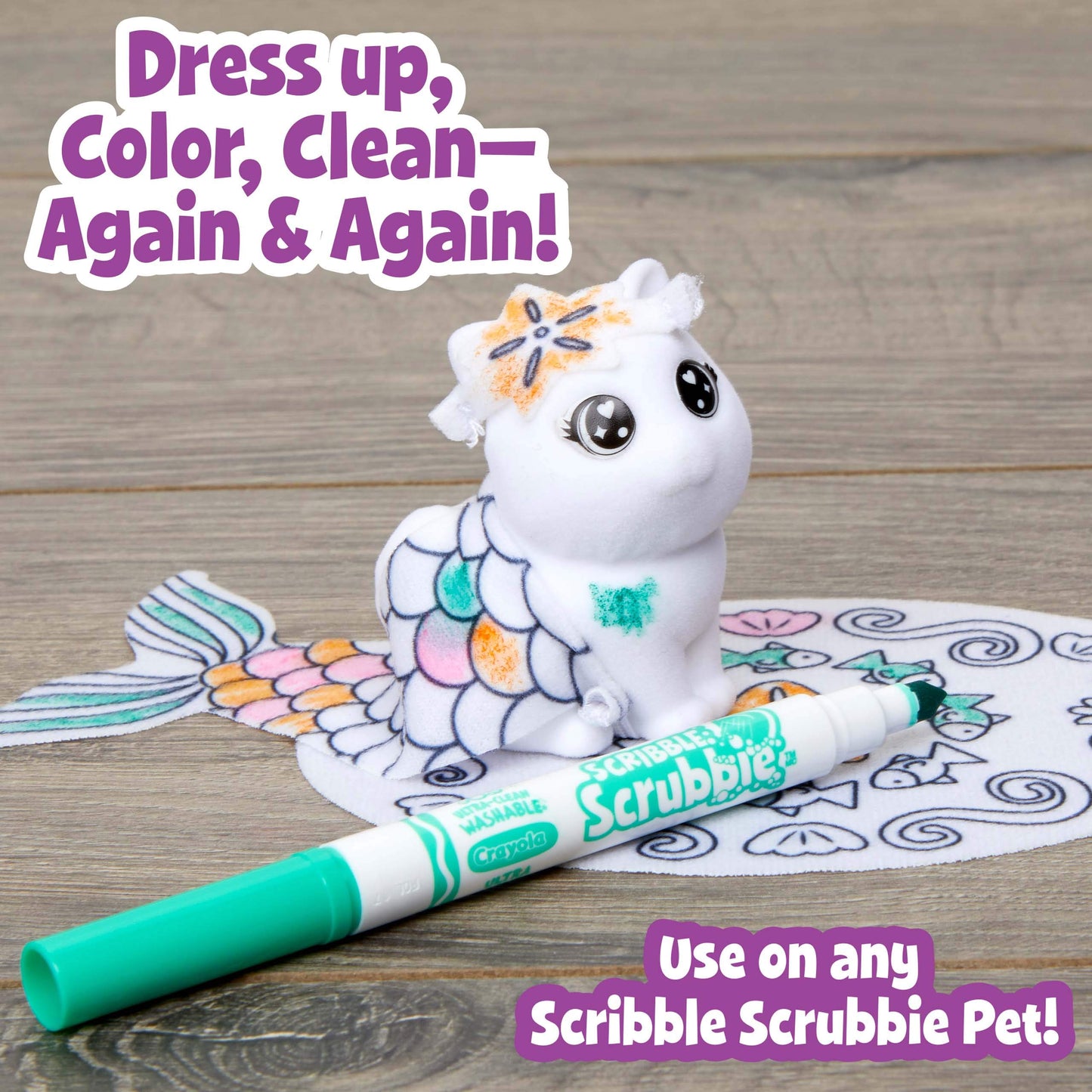Crayola Scribble Scrubbie Mermaid Costume Playset, Toy For Kids, Gift
