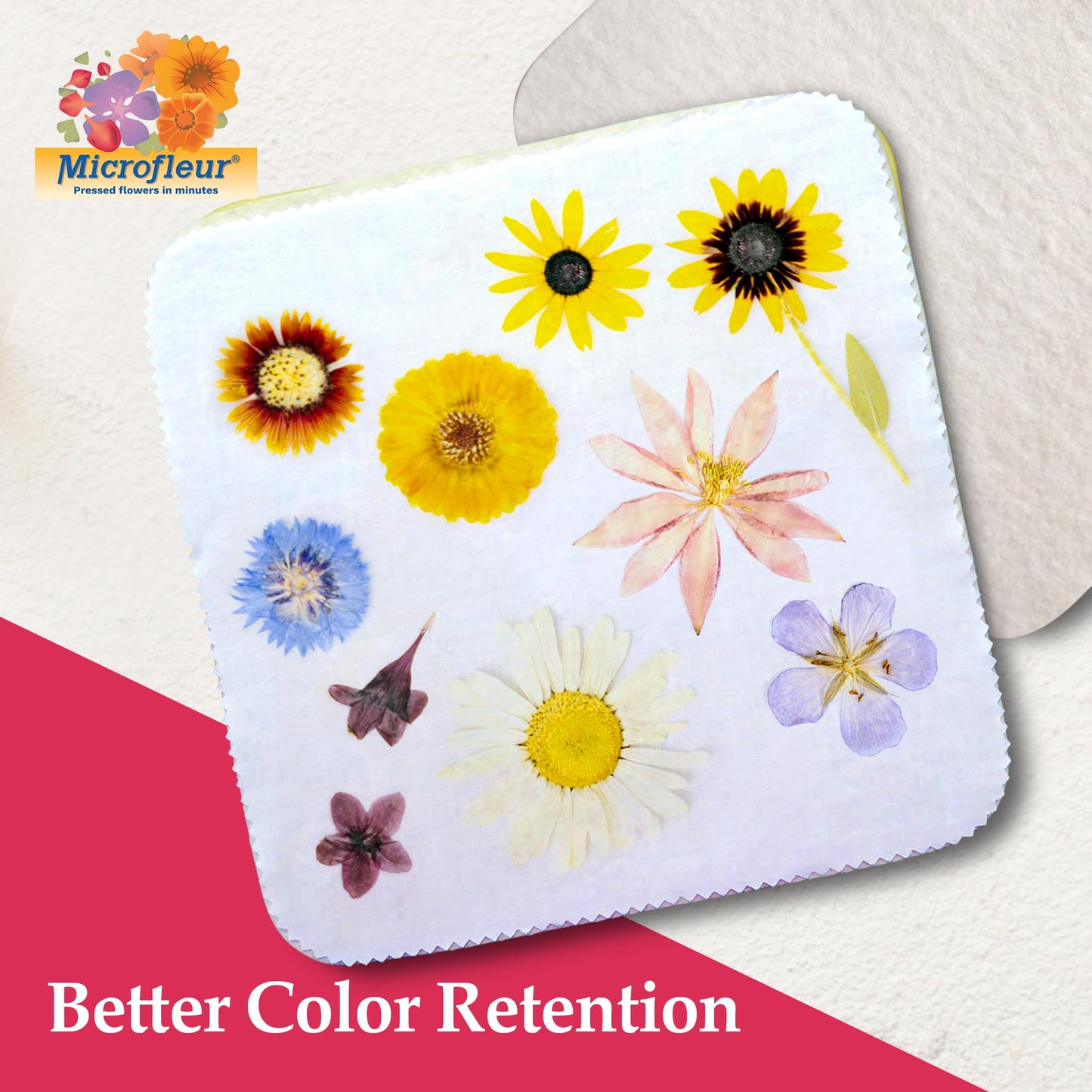 Microfleur - Max Microwave Flower Press Refill Pack - Floral Art Crafting Accessory, Creative Pressing, Diy Handicrafts Creations For Plant Lovers, Replacement Washable Cotton Liners - 9' (23 Cm)
