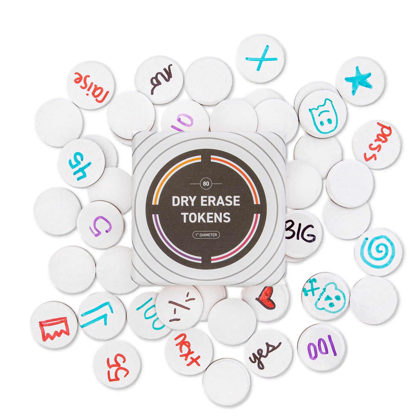 Stellar Factory Dry Erase Tokens - 80 PCS Reusable Cardboard for DIY, Game Design, and RPGs