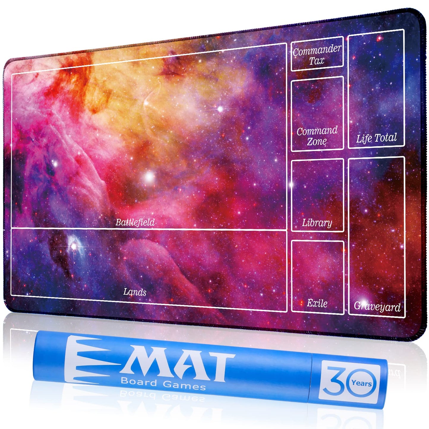 Biouai Mtg Playmat For Magic The Gathering Play Mat, Stitched Playing Mat With Tube Case For Mtg Card Game Playing (Purple Starr