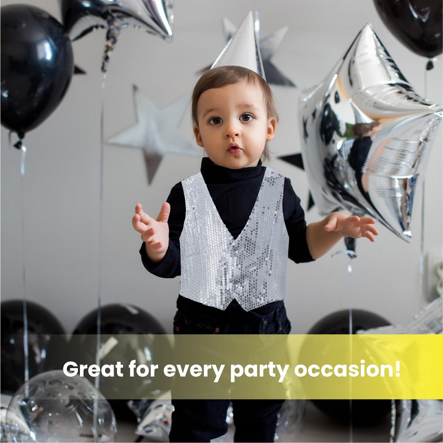 Silver Sequined Vest - Size XL (14-16)