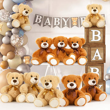 Morismos 10 Packs Bulk Teddy Bears Stuffed Animal, Soft Teddy Bear Bulk, 13.5' Small Bears Plush For Centerpiece Baby Shower, Kids