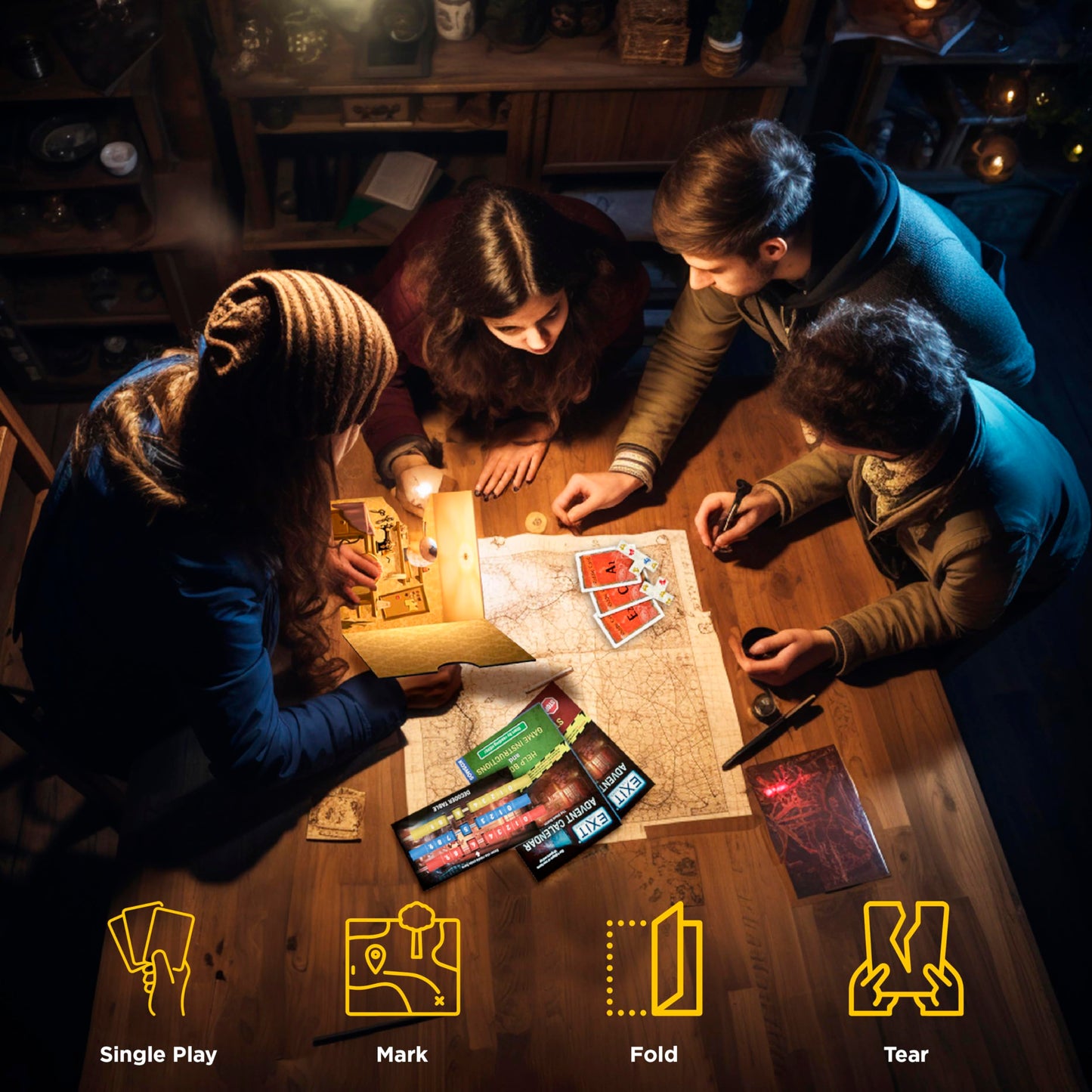 Thames & Kosmos EXIT: The Game Advent Calendar - The Silent Storm, Cardboard, Black, Model 683009, Cooperative Puzzle Game
