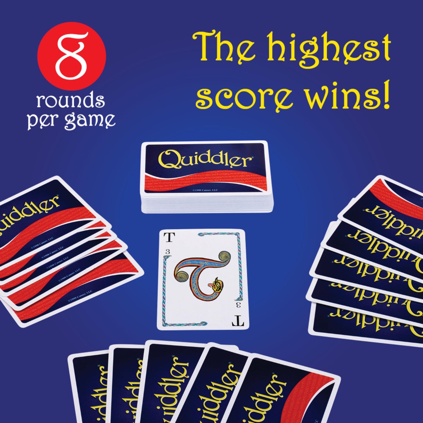 Quiddler Card Games For Kids - Playing Cards Word Games, Deck Of Cards, Fun Family Games For Kids And Adults, Game Night, Travel