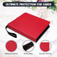 9 Pockets Trading Card Binder  HYMENEX 900 Pockets Baseball Card Binder with Sleeves and Zipper for Game Sports Cards and Kids Organized (Red)