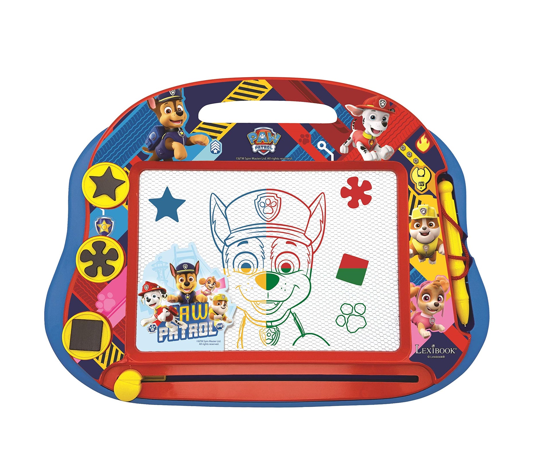 LEXiBOOK Paw Patrol Multicolor Magic Magnetic Drawing Board, Artistic Creative Toy for Girls and Boys, Stylus Pen and Stamps, Re