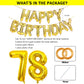 Shuntai 78Th Birthday Decorations For Men Women 78 Balloon Number Gold Jumbo Numbers 87 Foil Mylar Balloons With Happy Birthday