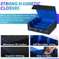 Uaono Card Storage Box For Trading Cards, 1800+ Pu Leather Commander Card Deck Case, Magnetic Closure Card Holder Fits For Magic Game Cards (Black&Blue)