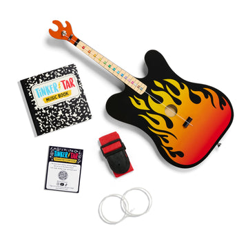 Tinkertar - Flame Electric Guitar - The Easiest Way To Start And Learn Guitar - 1 Stringed Toy Instrument For Kids Perfect Intro