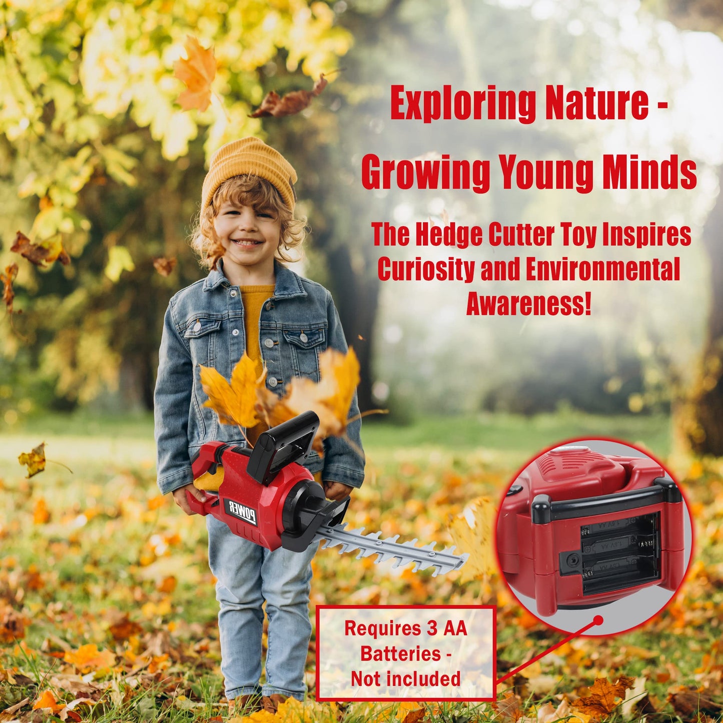 Teganplay Kids Hedge Trimmer | Toddler Landscaping Gardening Tools And Equipments | Includes Mask Safety Goggles And Earmuffs