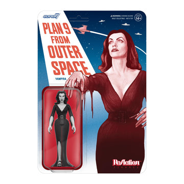 Super7 Vampira Plan 9 From Outer Space Grayscale - 3.75' Vampira Action Figure Classic Horror Movie Collectibles And Retro Toys