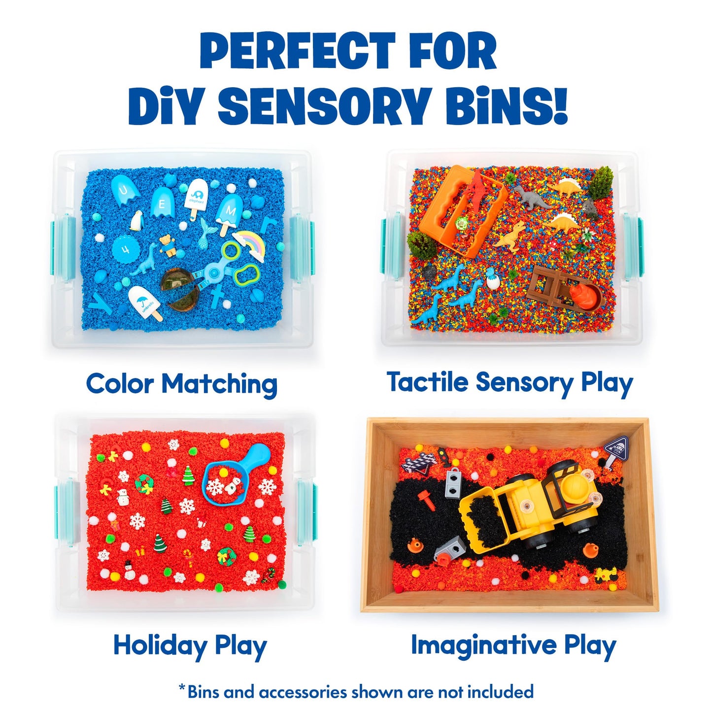 Educational Insights Pluffle 4-Pack - Sensory Bin Foam Set, No Mess Alternative to Sand Toys & Slime for Toddlers, Fun Sensory T
