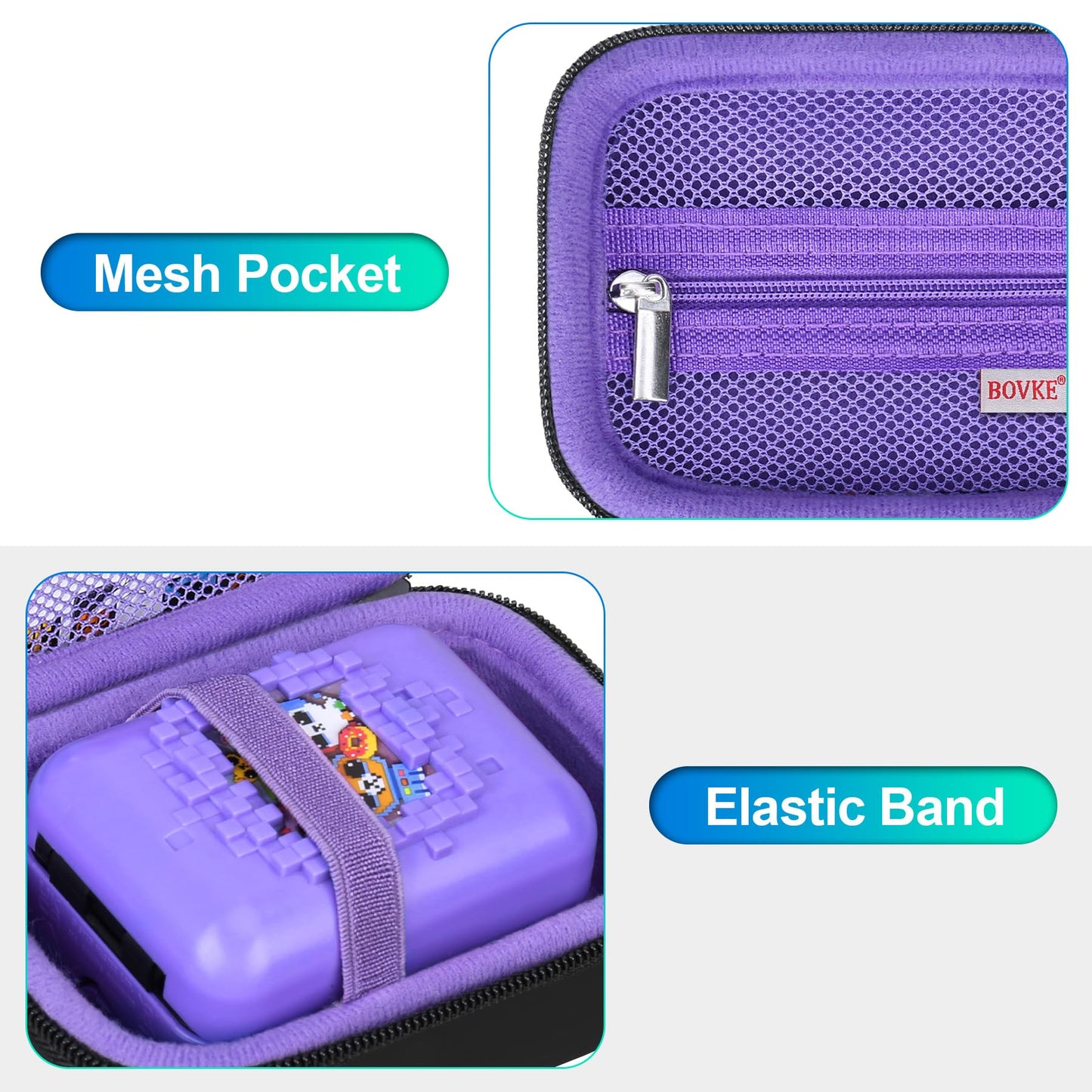 Bovke Carrying Case For Bitzee Disney/Bitzee Magicals/Bitzee Interactive Toy Digital Pet And Case, Travel Holder Fits Bitzee Virtual Electronic Pets Kids Toys, Extra Space For Batteries, Purple