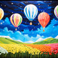 Cross & Glory - Starlit Tulip Soiree - 1000 Piece Jigsaw Puzzle For Adults | Moonlit Floral Scene With Hot-Air Balloons | Vibrant Colors