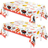Amylove 2 Pack BBQ Party Decorations Plastic Summer Picnic Tablecloths 86 x 51 Inches Stain Resistant Tablecloth for Birthday Ba