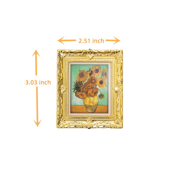 Neakomuki Dollhouse Accessories 1:12 Miniatures Art Painting Picture Frame in Antique Gilt Gold Frames for Dollhouse Fairy Garde