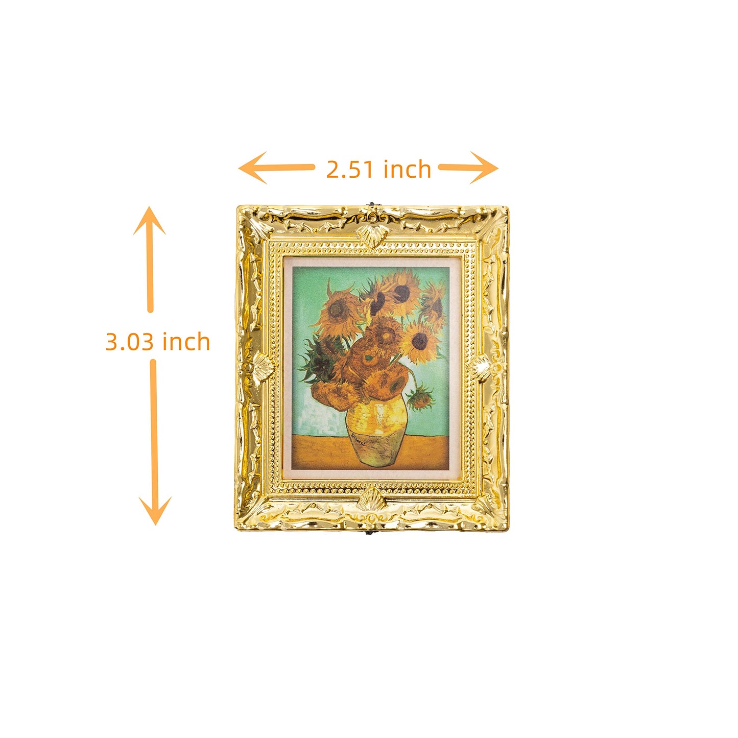 Neakomuki Dollhouse Accessories 1:12 Miniatures Art Painting Picture Frame in Antique Gilt Gold Frames for Dollhouse Fairy Garde