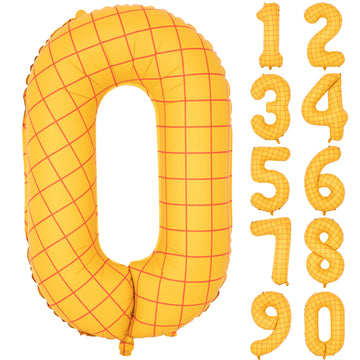 40 In Matte Yellow Number Balloons Helium Foil Mylar Balloon Birthday Party Banquet Decoration Digital 0
