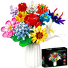 Emannon Flowers Bouquet Building Set, 12 Artificial Flowers 1064 Pcs Bricks Blocks Toy For Adults & Kids, Botanical Collection G