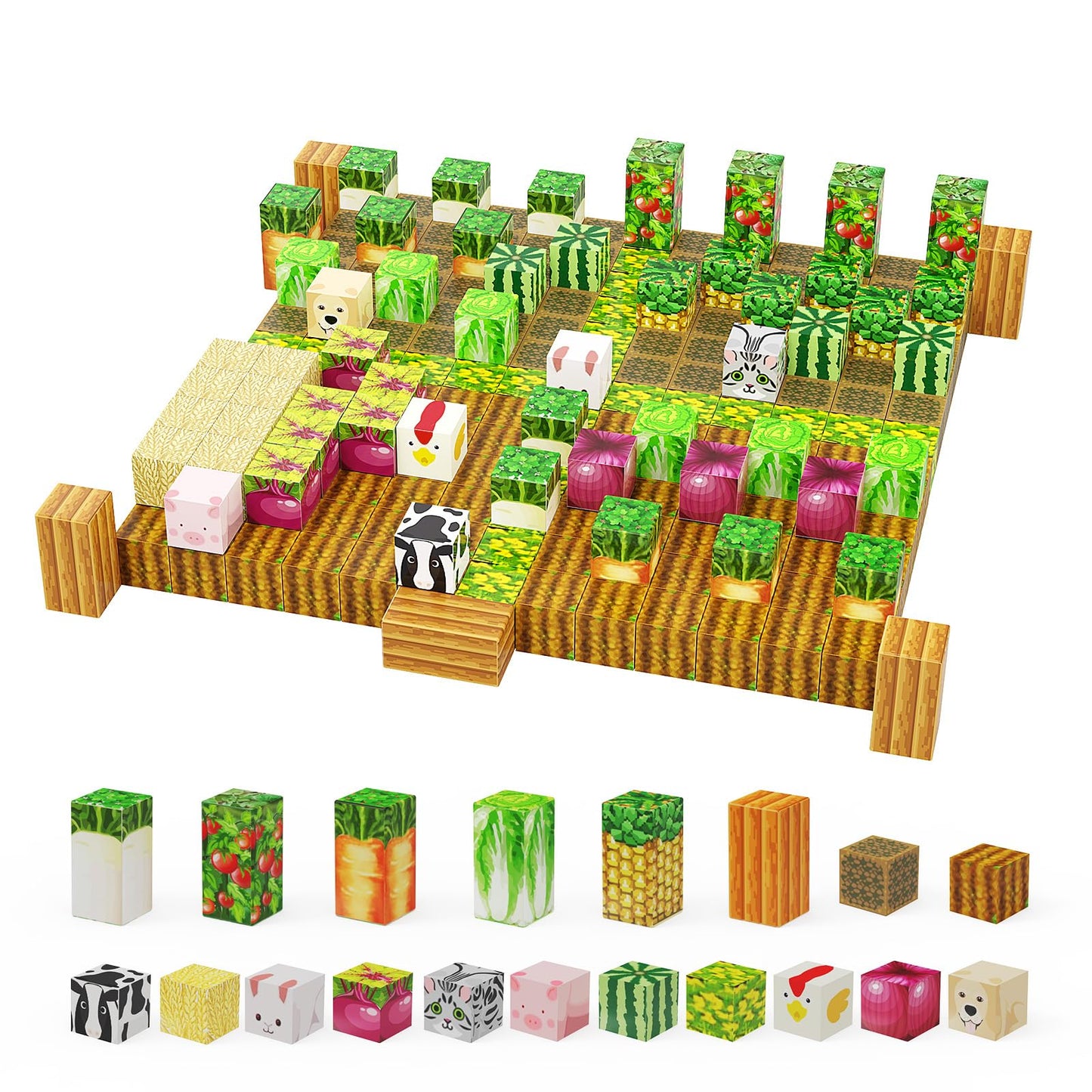 Aesgogo Magnetic Blocks, 97Pcs Magnetic Building Blocks Magnetic Tiles Stacking, Build Magnet Toys For Toddlers Kids 3+, Stem Montessori Sensory Birthday Gifts For Boys Girls Age 3 4 5 6 7 8