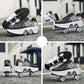 Double-Row Deform Wheel Automatic Walking Shoes Invisible Deformation Roller Skate 2 in 1 Removable Pulley Skates Skating Parkour (Black Powder  US8.5)