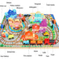 Large Wooden Building Blocks Set, Electric Train City Construction Stacking Blocks Preschool Learning Educational Toys,Wooden Take-Along Tabletop Railroad Play Set For Toddlers
