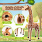 BRINJOY Giant Giraffe Stuffed Animal, 47" Plush Toy with Bird, Basket & Leaves, Multi Color, Soft Polyester for Kids
