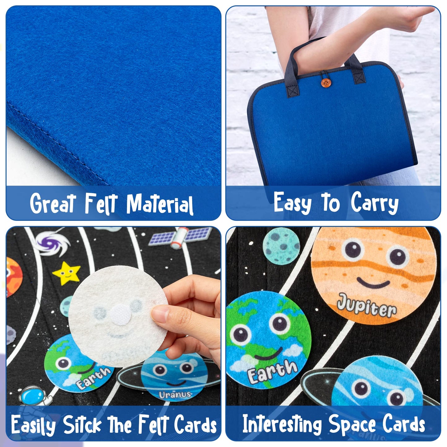 WATINC 25Pcs Travel Felt Board Story Set - 25PCS Portable Felt Board Educational Birthday Gift for Boys & Girls, Themed Storytel