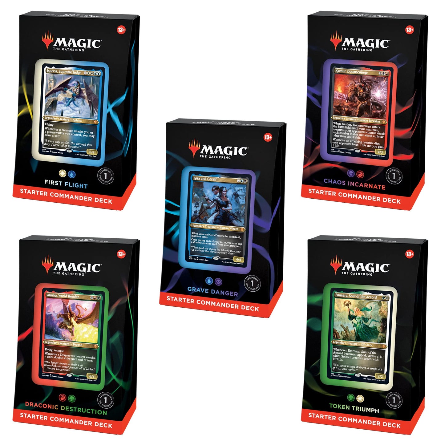 Magic: The Gathering Starter Commander Deck Bundle - Includes All 5 Decks,Multicoloured