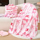 18 Pcs Sleepover Party Supplies for Girls, 6 Different Style Pink Bow Blanket 6 Coral Fleece Bow Spa Headband 6 Plush Pink Eye M