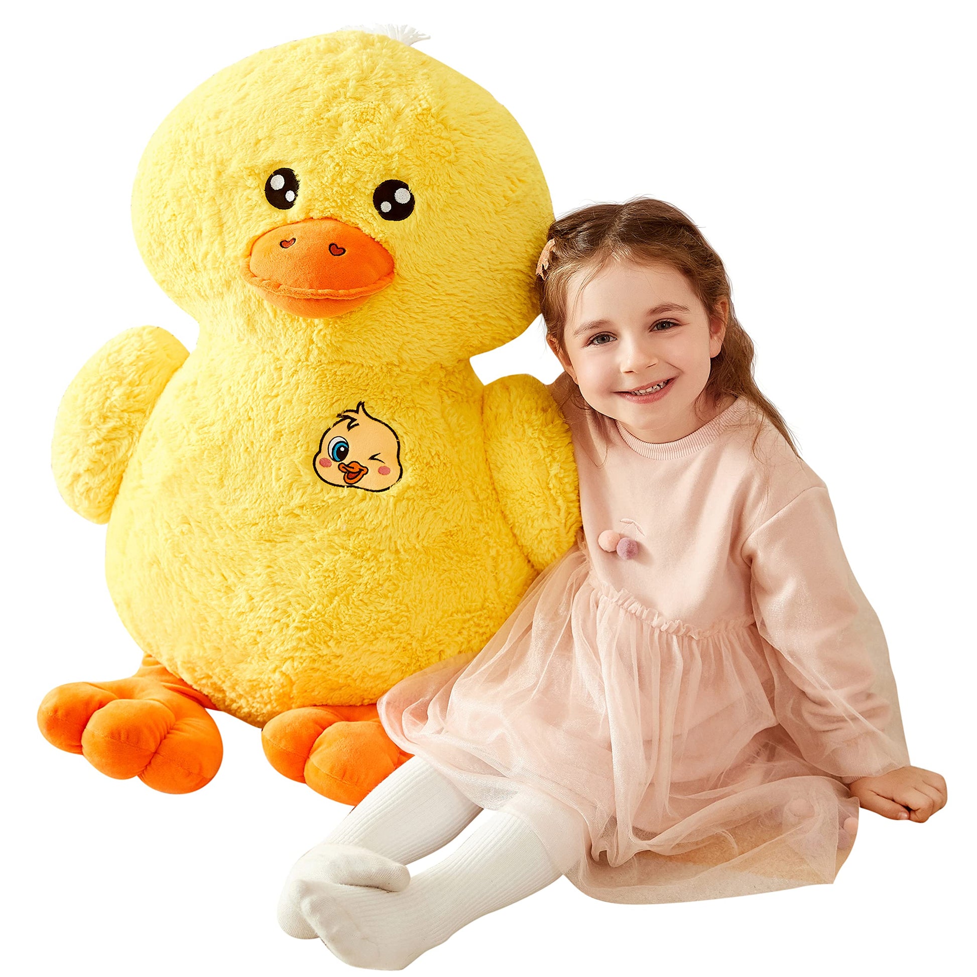 Ikasa Large Duck Stuffed Animals Giant Soft Plush Toy,19' Cute Huge Jumbo Fluffy Plushy Big Size Fat Plushie,Gifts For Kids(Yellow, 19 Inches)