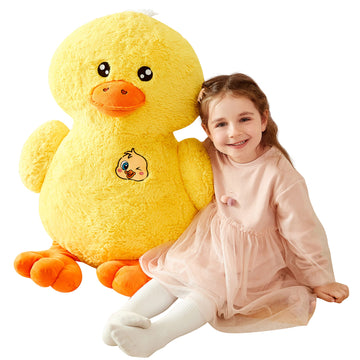 Ikasa Large Duck Stuffed Animals Giant Soft Plush Toy,19' Cute Huge Jumbo Fluffy Plushy Big Size Fat Plushie,Gifts For Kids(Yellow, 19 Inches)