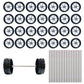 60 Pcs Plastic Roll 2mm Dia Shaft Toys Car Wheel with 30 Pcs Shaft Round Rod Axles for DIY Model Toy RC Car Truck Building Proje