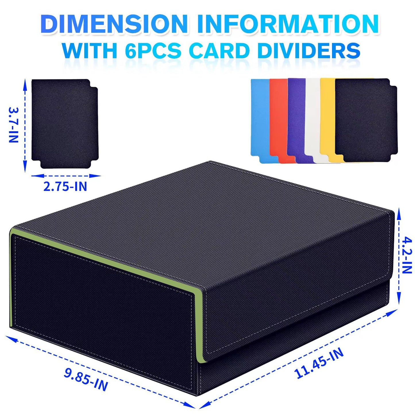 Wutonmu Trading Card Storage Box For Mtg Cards, 1800+ Pu Leather Card Deck Box, Magnetic Closure Card Deck Case Organizer Box Ca