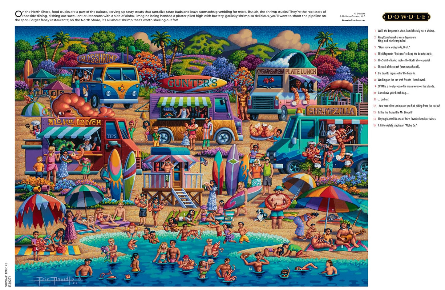 Buffalo Games - Dowdle - Shrimp Trucks - 1000 Piece Jigsaw Puzzle For Adults -Challenging Puzzle Perfect For Game Nights - Finished Size Is 26.75 X 19.75