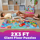 Quokka Giant Floor Puzzles For Kids Ages 4-6 - 2X3 Feet Extra-Thick 48 Pieces Toddler Puzzle Ages 3-5 – Mermaid Educational Activity For Boys Girls – Premium Box With Sturdy Handle & Magnetic Closure