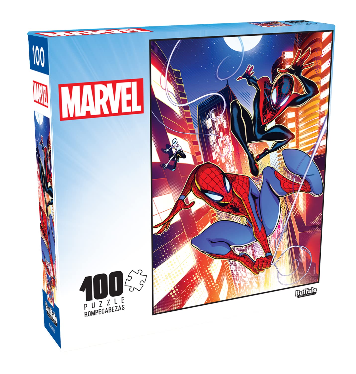 Buffalo Games - Marvel -Action: Spider-Man #1-100 Piece Jigsaw Puzzle For Families - Challenging Puzzle Perfect For Game Nights - Finished Size Is 15.00 X 11.00